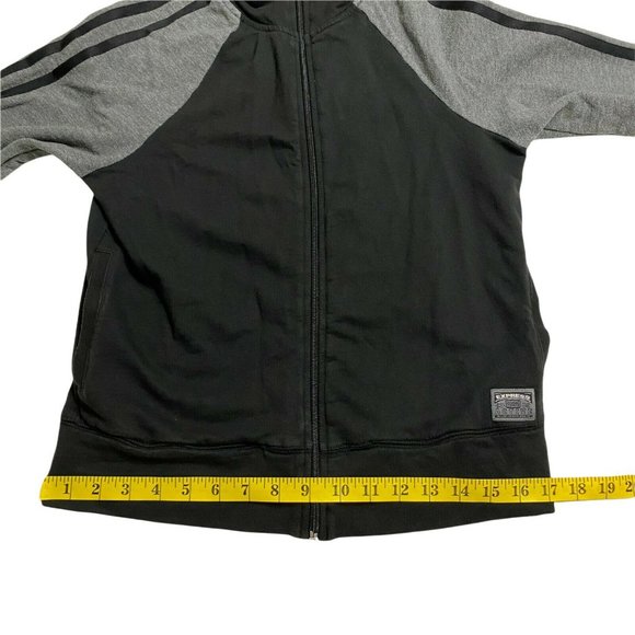 Express Womens Medium Sweatshirt Full Zip Lightweight Jacket Black Gray Cotton - Picture 6 of 9